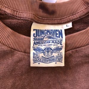 Jungmaven Raglan Sweatshirt Brown with Tie Dye Sleeves